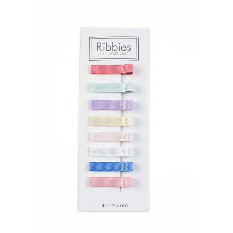 英國Ribbies 繽紛單色髮夾8入組 - 髮夾/髮圈 - 聚酯纖維 