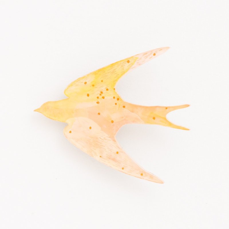 Brooch of a picture 【bird】 - Brooches - Acrylic Orange