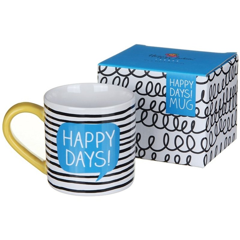 SUSS-英國Happy Jackson彩色文字設計Happy Days (美好的一天)馬克杯-現貨免運 - 咖啡杯 - 陶 藍色