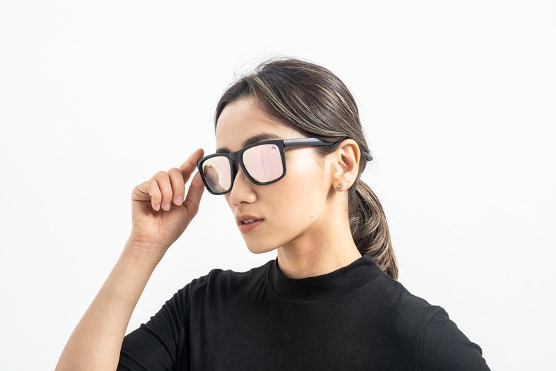 2is ElanP 偏光サングラス│万能スクエアフレーム│ピンクレンズ - サングラス - プラスチック ピンク