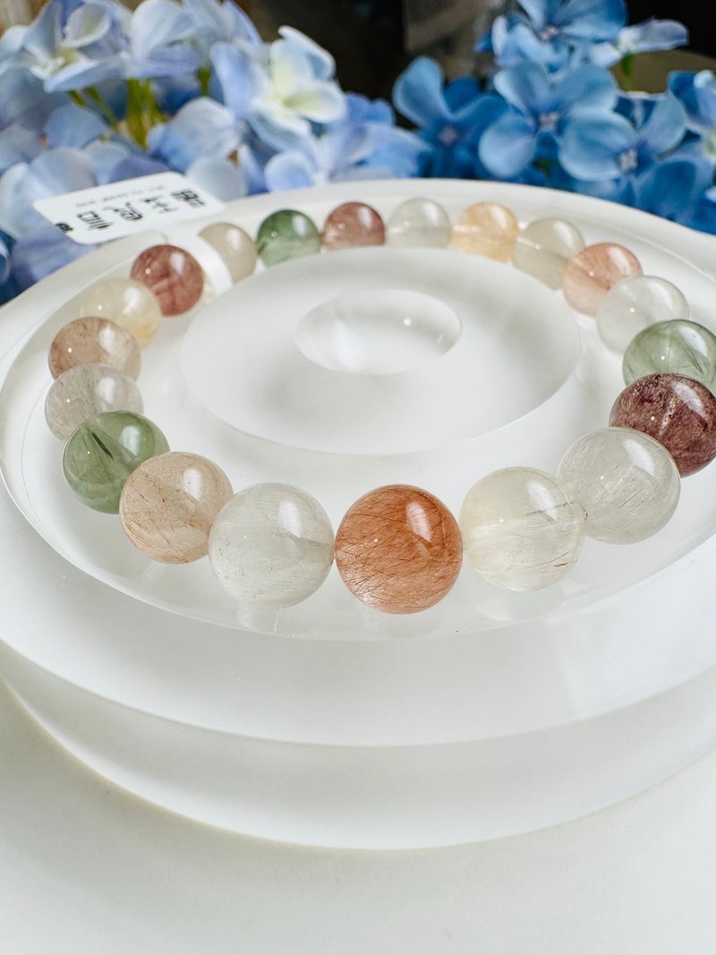 小精品拉絲氣質彩兔毛水晶9.7-10mm29.13g細絲星閃氣質首選p - 手鍊/手環 - 水晶 多色