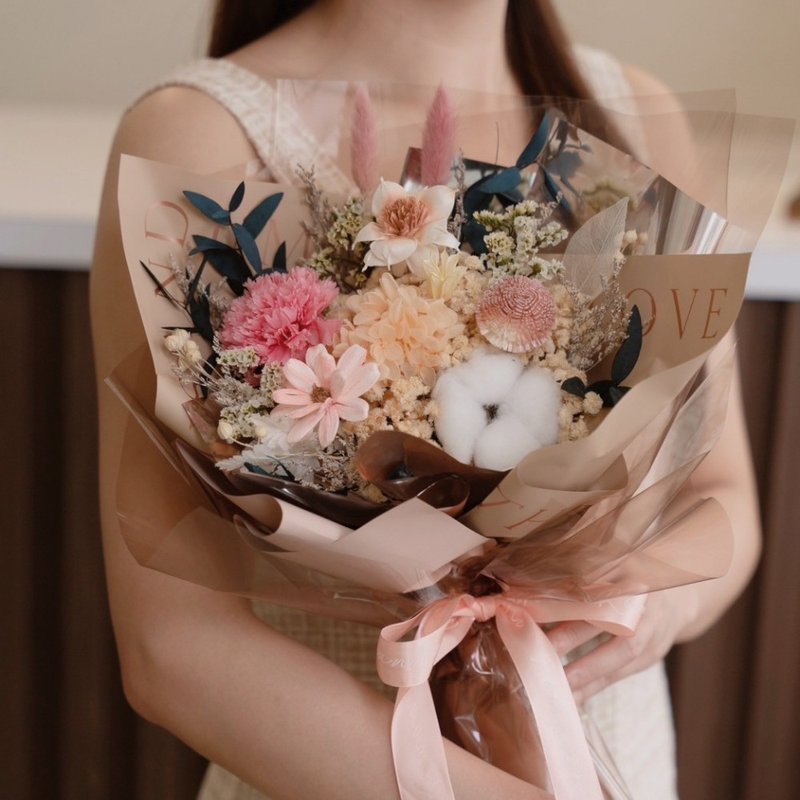 love u 系列永生康乃馨花束 甜粉色康乃馨 - 乾燥花/永生花 - 植物．花 粉紅色