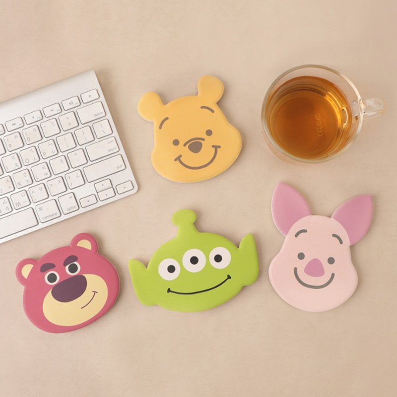 Disney Q version ceramic absorbent pad-multi-purpose absorbent pad coaster Toy Story Bear Hug Brother Three-Eyed Monster - ผ้ารองโต๊ะ/ของตกแต่ง - วัสดุอื่นๆ หลากหลายสี