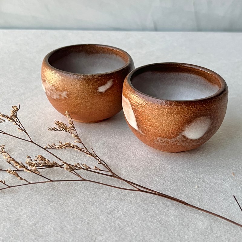 融雪。手工小茶杯 陶杯 茶杯 お湯吞 茶具 陶藝茶器 母親節禮物 - 茶壺/茶杯/茶具 - 陶 多色