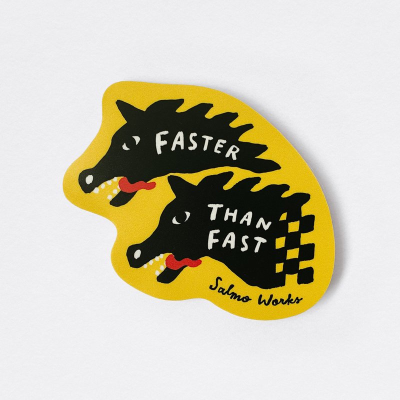 Faster than Fast 比快更快 - 防水貼紙 - 貼紙 - 防水材質 黃色