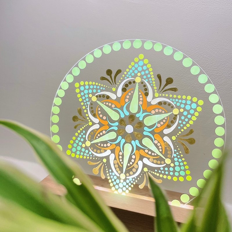 Mandala hand drawn mandala night light - Lighting - Acrylic 