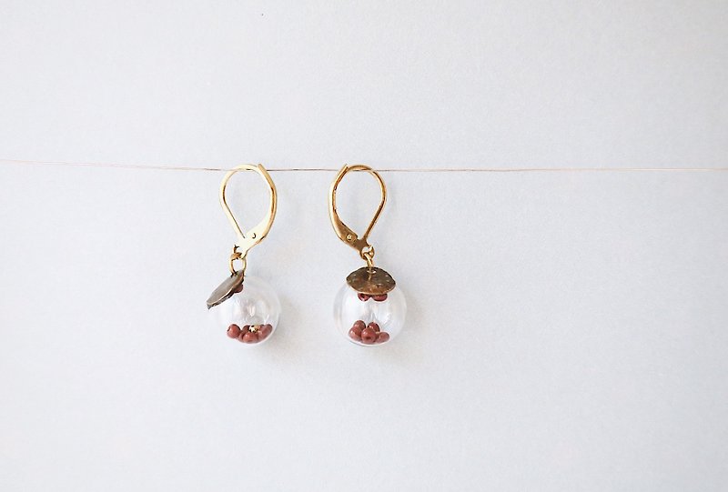 [Endorphin] glass planet earrings - Earrings & Clip-ons - Other Metals Transparent