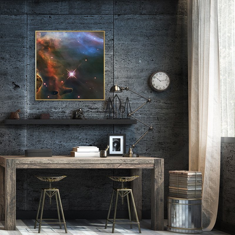 HUBBLE • HH901/902 V - Square Paintings, Home Furnishings, Home Decor - Posters - Cotton & Hemp Blue