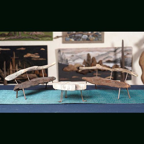 driftwoodartdesign 可愛い ミニチュア 椅子 ミニチュア テーブル ミニチュアセット miniature furniture #２-1