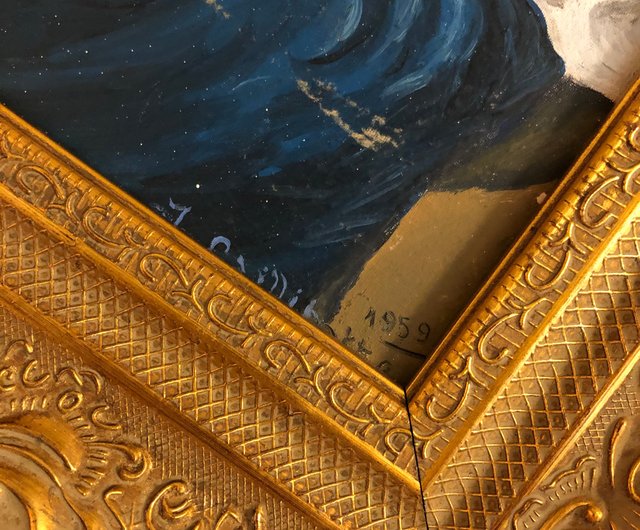 女性の肖像画 油彩 金色フレーム 女性の肖像画 油彩 サインあり - メルカリ