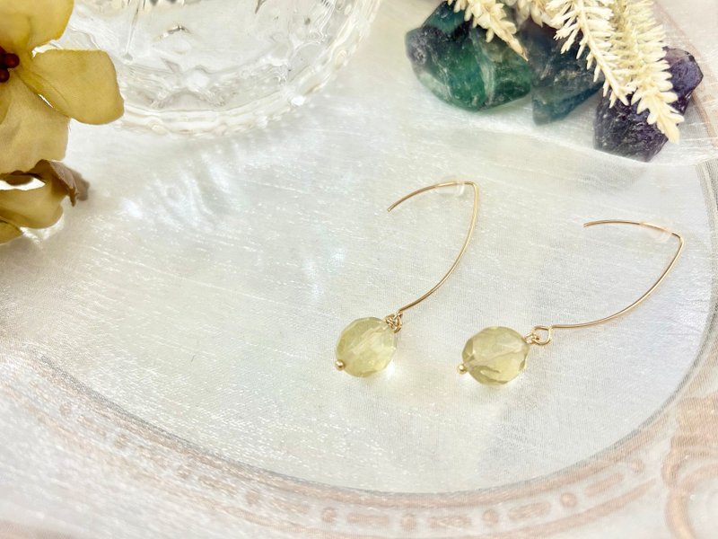 Faceted Lemon Citrine Earrings Lemon Citrine Crystal Jewelry Handmade Jewelry Handmade Earrings - ต่างหู - เครื่องเพชรพลอย สีเหลือง