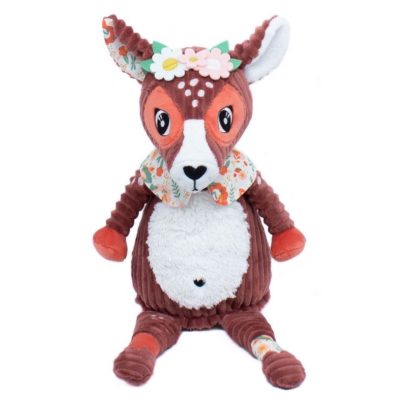 France Les Deglingos-soft plush partner doll (Flower Deer/Meli Melos) - Stuffed Dolls & Figurines - Cotton & Hemp 