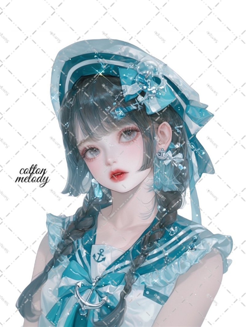 original sticker no.5546 人物ステッカー オリジナルステッカー 人物ステッカー 女の子ステッカー オリジナル人物ステッカー - 貼紙 - 紙 