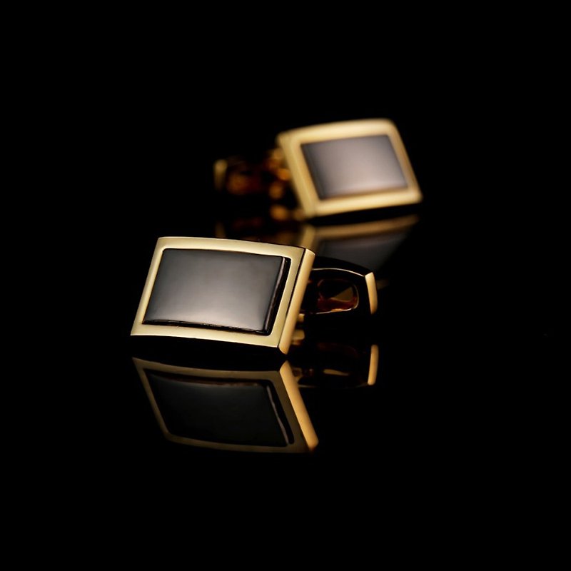 Kings Collection Two-tone Rectangle Gold Cufflinks KC10043a Gold - Cuff Links - Other Metals Gold