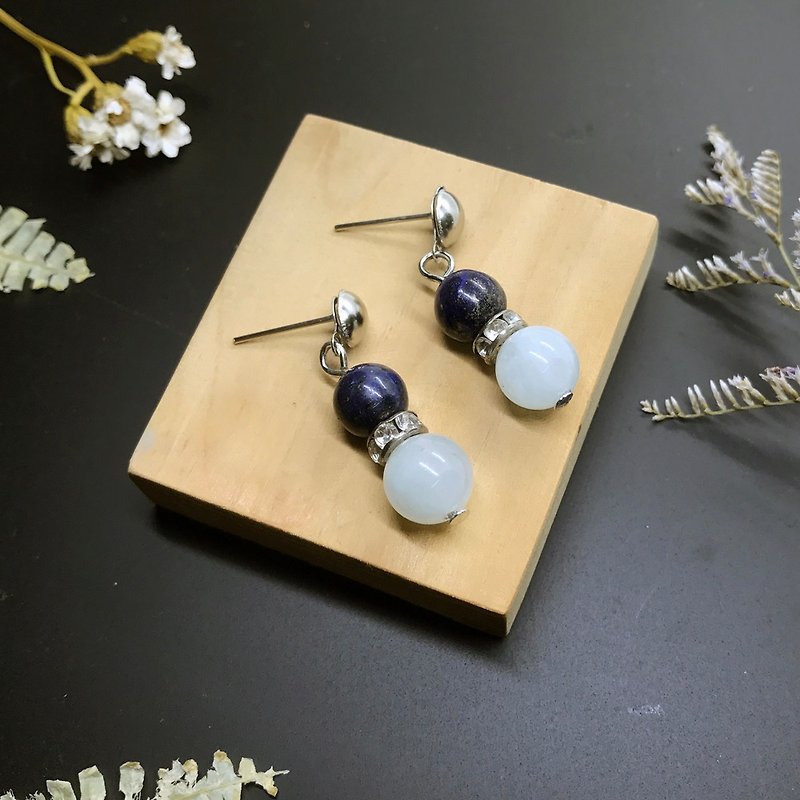 Palace Wind Blue Crystal Snowman Earrings - Earrings & Clip-ons - Gemstone Blue