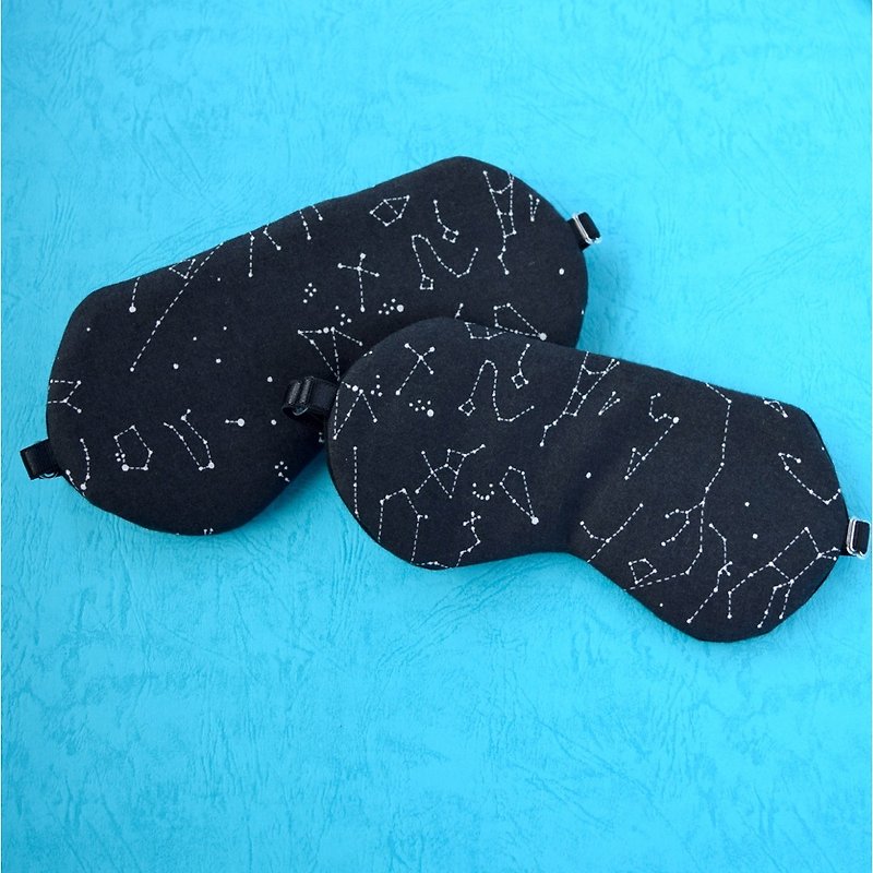 Gemini/matching sleep mask/travel/gift/mask/decollections print - Eye Masks - Cotton & Hemp Black