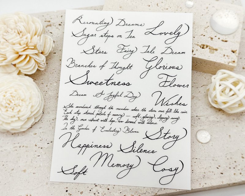 Handwritten Cursive Lettering Stickers - 貼紙 - 紙 