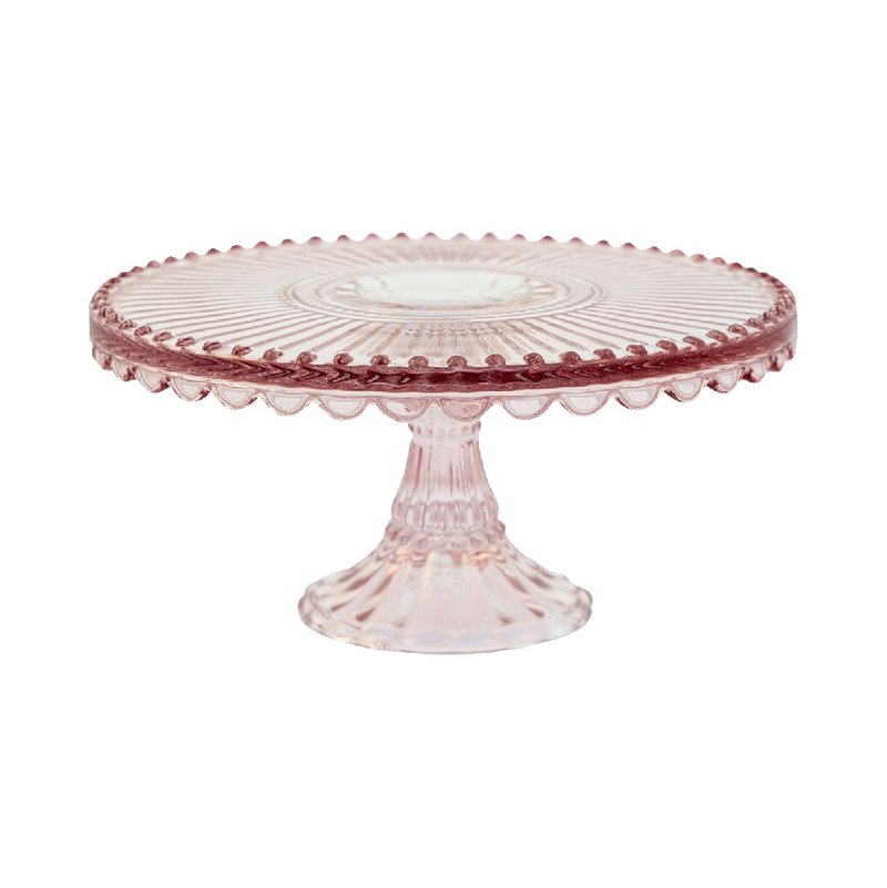 【新品】丹麥GreenGate Alice pale pink 玻璃蛋糕架 M - 盤子/餐盤/盤架 - 玻璃 多色