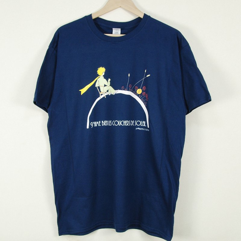 Little Prince Classic Edition Authorization - T-shirt: 【Sunset】 children's short-sleeved T-shirt, AA01 - อื่นๆ - ผ้าฝ้าย/ผ้าลินิน สีเขียว
