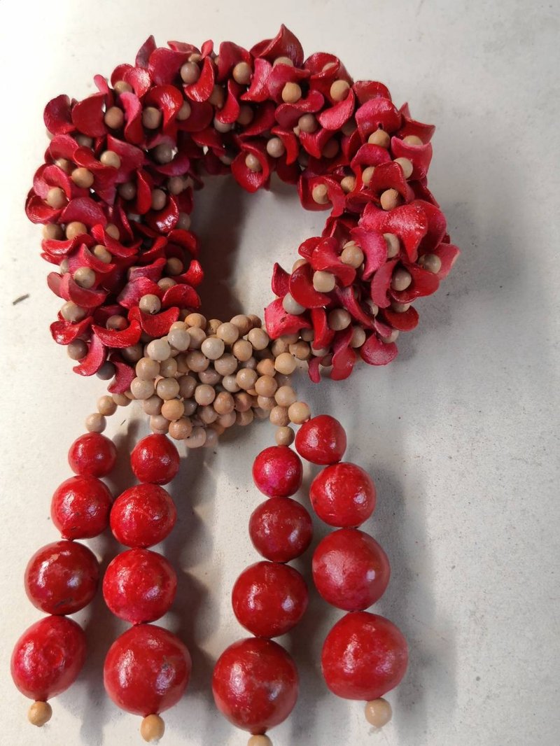 Clay-bead Garland - Items for Display - Pottery Red