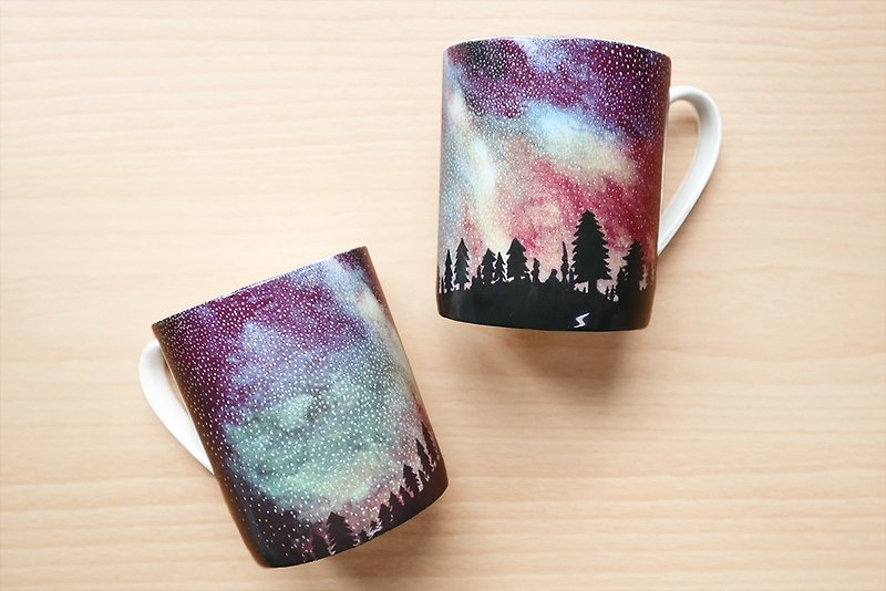 買二送一  骨瓷馬克杯-銀河星空 聖誕交換禮物 - 咖啡杯 - 瓷 多色