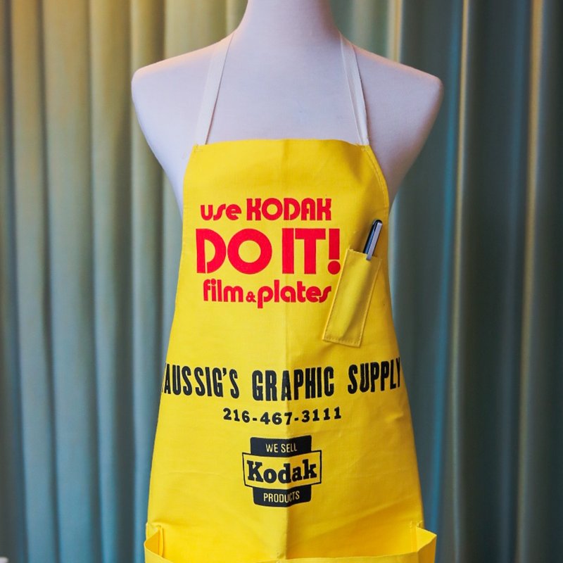 桑惠商號 美國1970s KODAK柯達 Do it! 立體口袋圍裙 全新庫存 - 其他 - 棉．麻 黃色