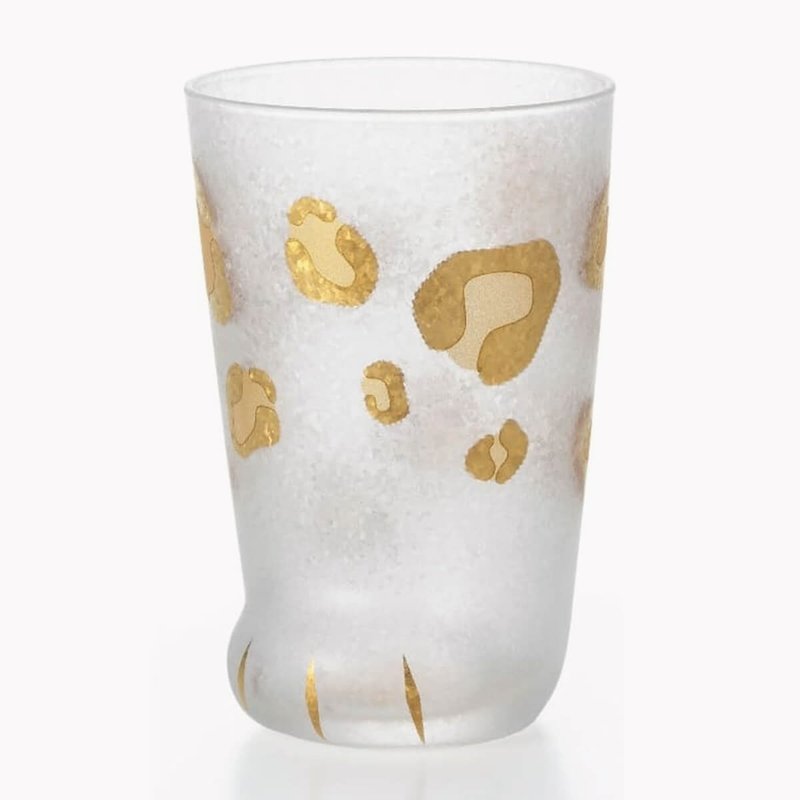 300cc【coconeco正品貓腳杯】日本Aderia金箔虎斑貓腳杯 - 玻璃杯 - 玻璃 金色