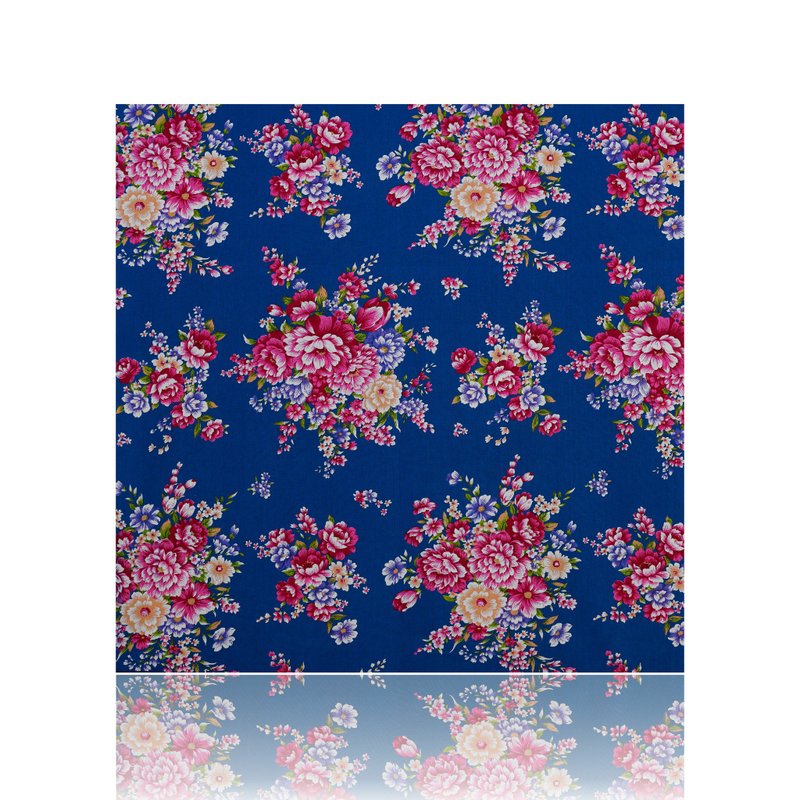 [Mr. Flower Cloth] Peony Flower Cloth x Royal Blue - เย็บปัก/ถักทอ/ใยขนแกะ - ผ้าฝ้าย/ผ้าลินิน สีน้ำเงิน