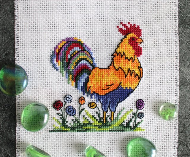 digital-cross-stitch-pattern-rooster-digital-cross-stitch-chart-pdf-shop-julieandstitch-logos-patterns-pinkoi