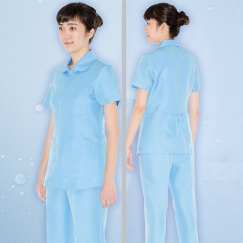 NanoFit 多色拉鏈納米抗菌護士護理員短袖上衣醫美診所制服NW6212