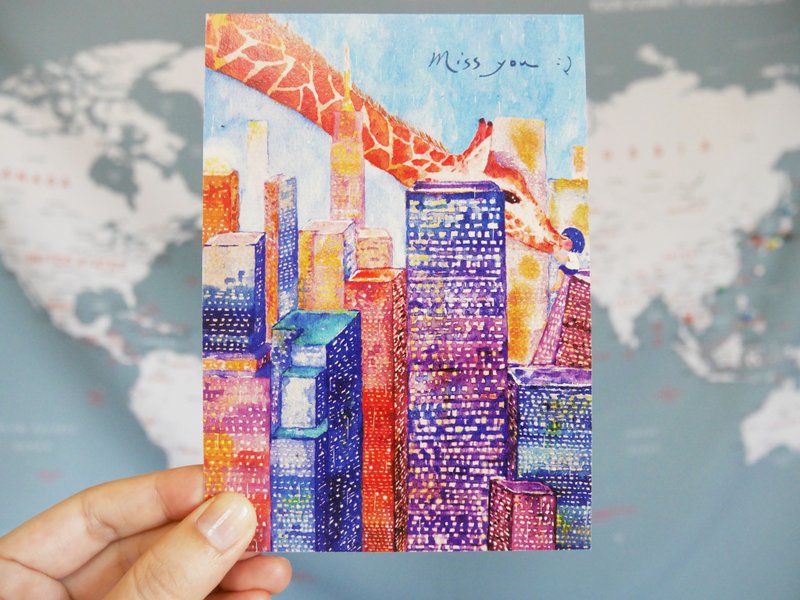 Miss you | Postcard - Cards & Postcards - Paper Multicolor