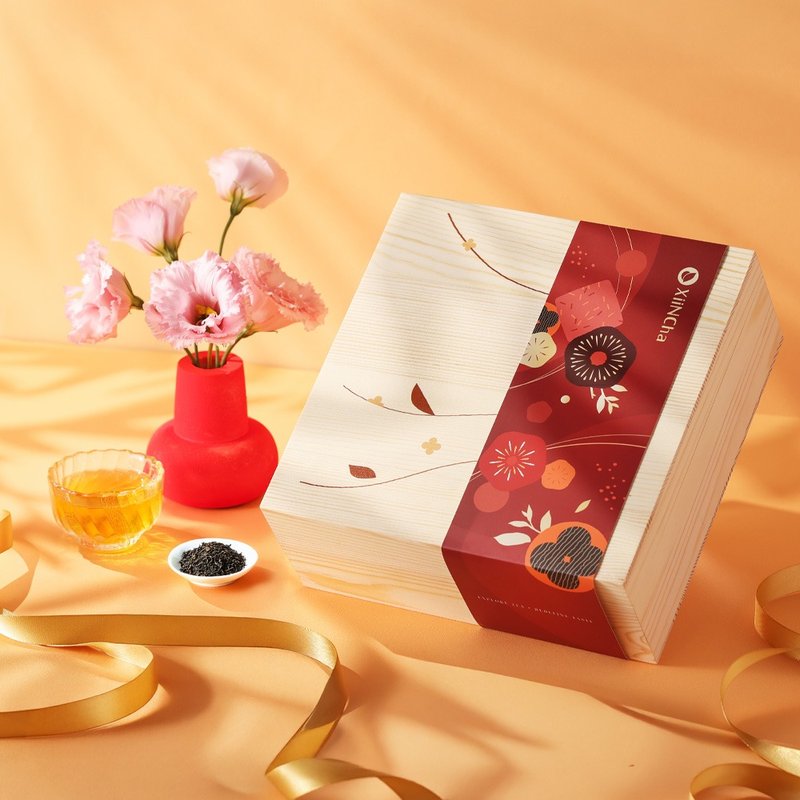 新年禮盒 | 松木精裝  4款精選台灣茶 | 霧金茶葉罐, 清爽回甘 - 手工餅乾 - 其他材質 