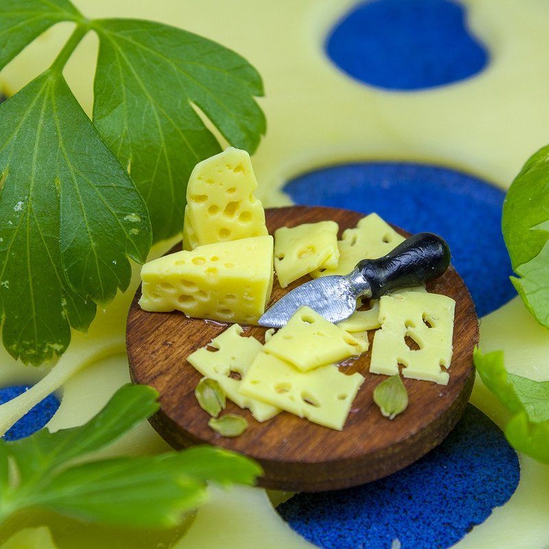 TUTORIAL miniature Maasdam cheese with polymer clay | PDF + video - 手工藝教學/工具書 - 其他材質 
