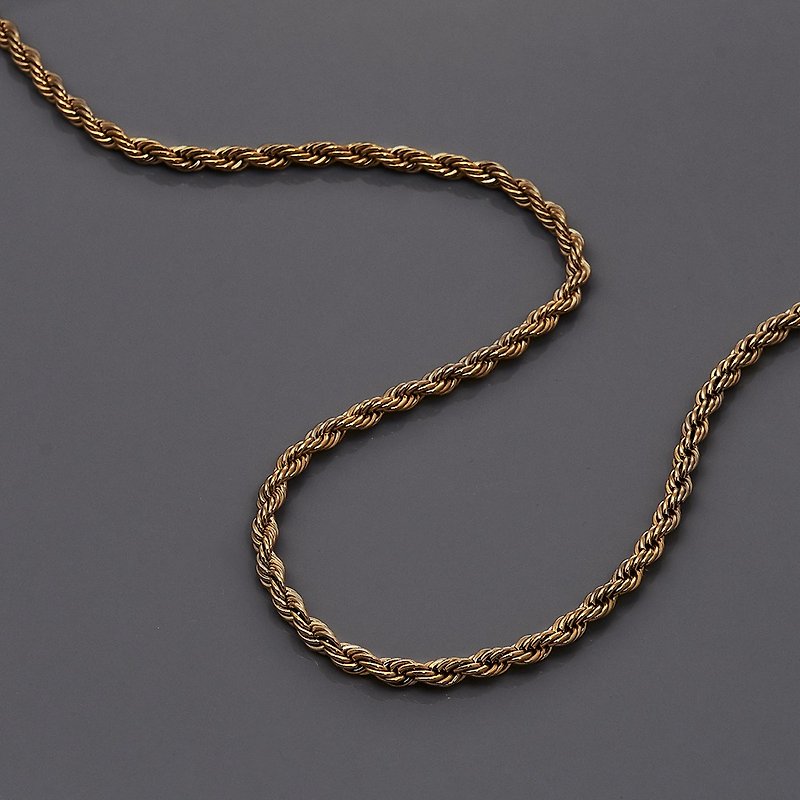 麻花項鍊 Twisted Necklace - 項鍊 - 其他金屬 金色