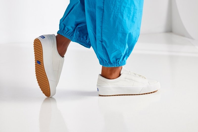 KEDS REMI LEATHER 厚底皮革懶人休閒鞋 白 WH67322 - 女休閒鞋/帆布鞋 - 真皮 
