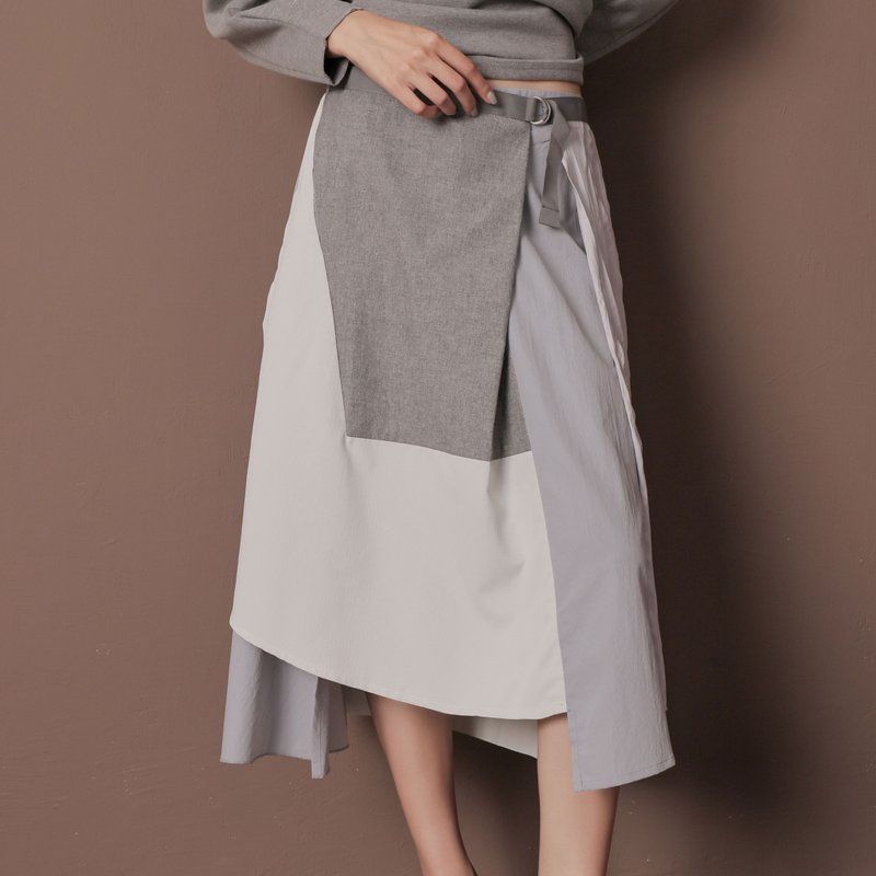 color block paneled dress - Skirts - Cotton & Hemp Gray