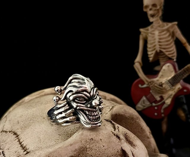 ロックパンクシリーズ】ピエロピエロ925スターリングシルバーリング