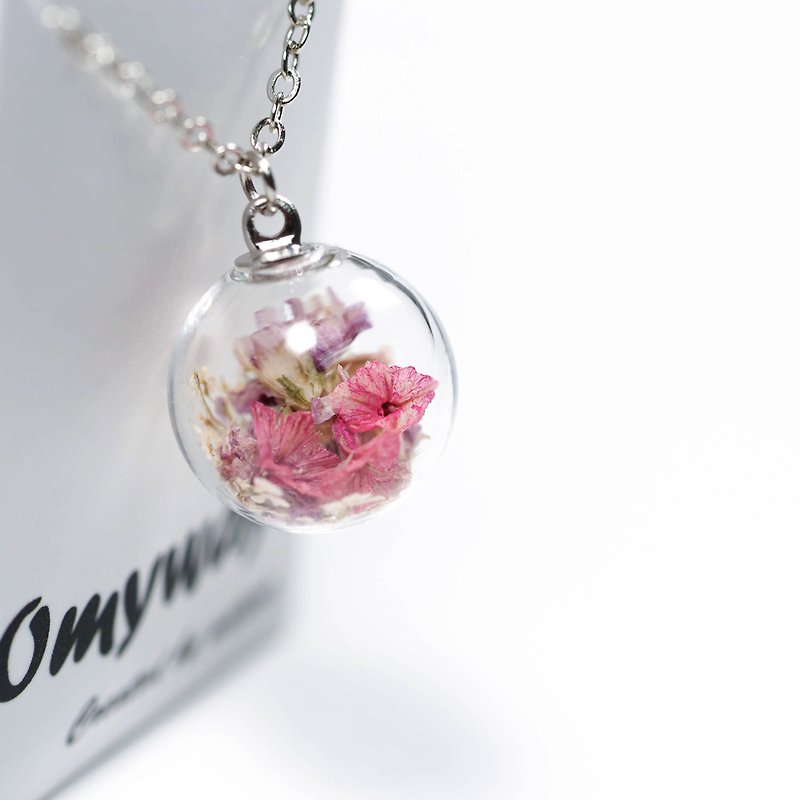 愛の宿題 -  OMYWAYライトレッドスタードライフラワー永遠の花ガラス玉飾りネックレス1.4cm - チョーカー - ガラス ホワイト