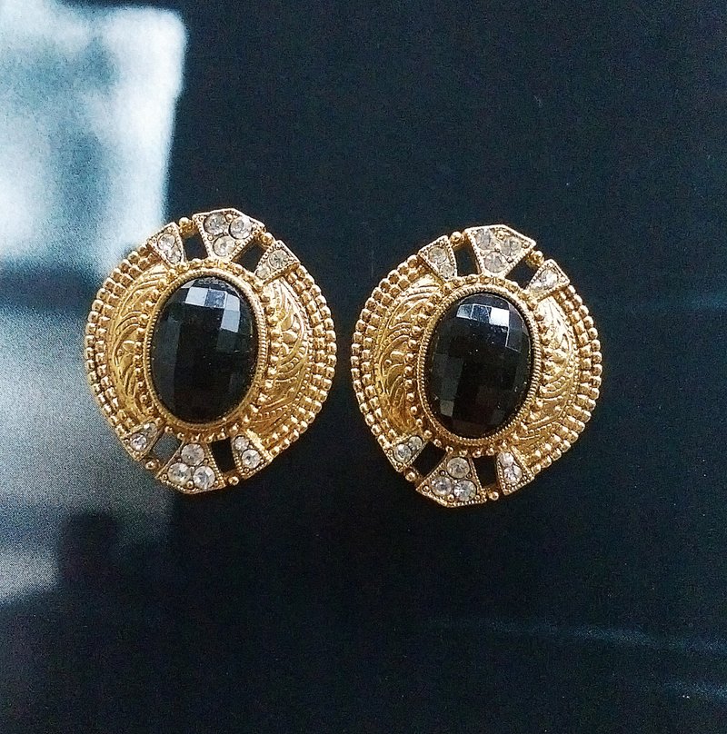 【西洋古董飾品 】 1928 典雅 大氣復古 針式耳環 - Earrings & Clip-ons - Other Metals Gold