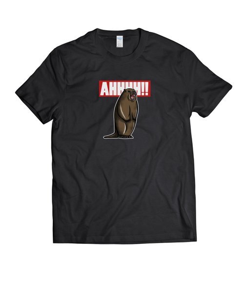 蟲蟲商號X原創設計T-shirt 迷因-尖叫土撥鼠-T-shirt 白/黑/灰/藏青