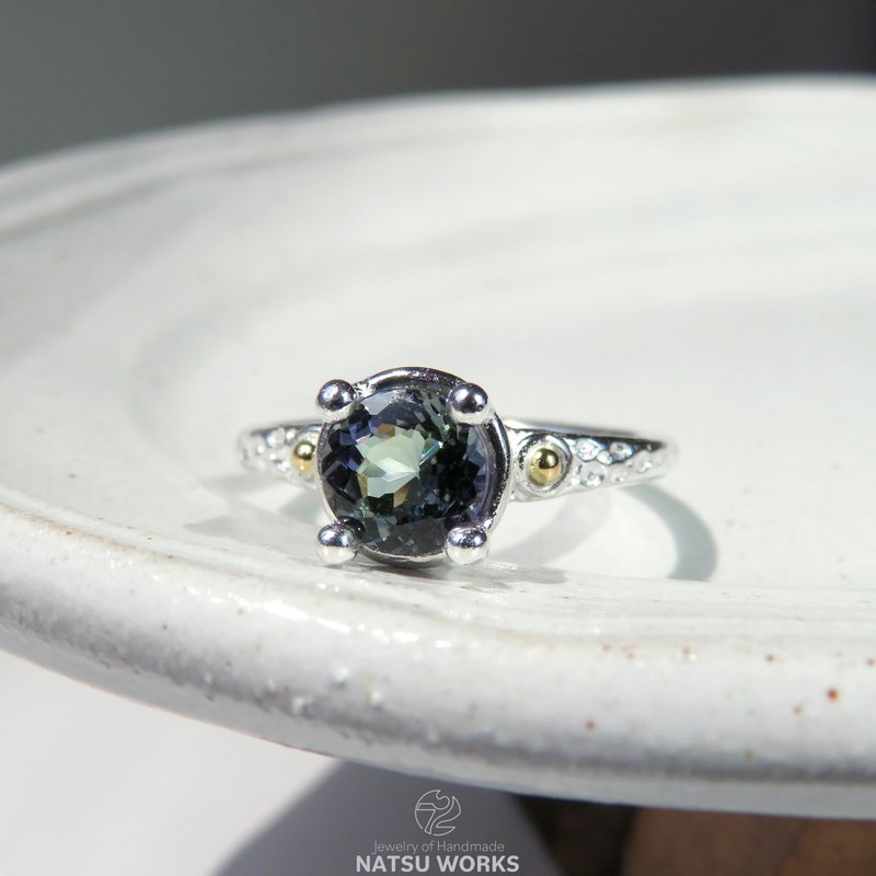 タンザナイト リング / unheated Tanzanite with 18k balls Ring o - 戒指 - 寶石 藍色