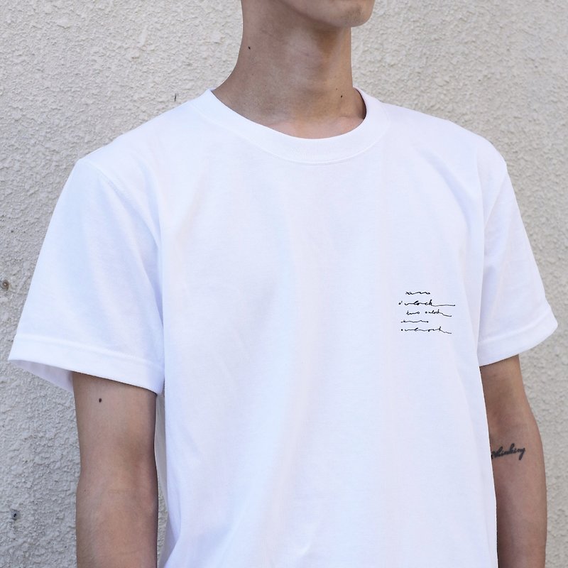 Two o'clock boy T-shirt double-sided design top - Unisex Hoodies & T-Shirts - Cotton & Hemp White