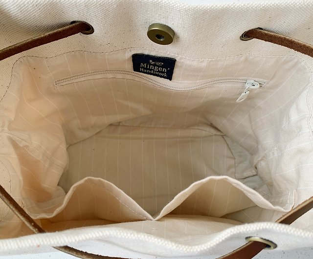 Original Japanese fudge young artists stitching cotton drawstring Linen  canvas bucket bag Messenger bag handbag - Shop mingenhandiwork Messenger  Bags & Sling Bags - Pinkoi