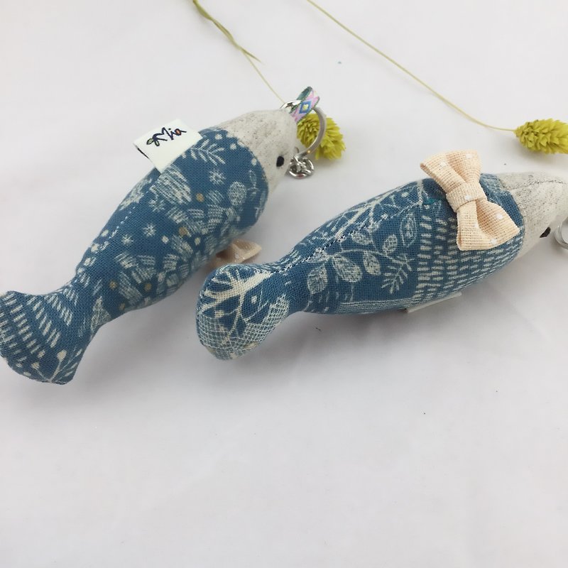 Fish Charm / Key Ring - Gentleman Fat Fish Charm - Graduation Gift - พวงกุญแจ - ผ้าฝ้าย/ผ้าลินิน 