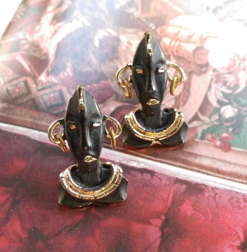 Western antique jewelry. Tribal Princess Bolt Earrings - Earrings & Clip-ons - Other Metals White