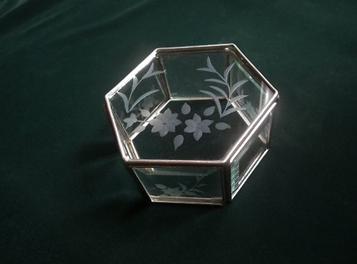 老時光OLD-TIME Vintage & Classic & Deco 【老時光 OLD-TIME】早期台灣製雕刻玻璃珠寶盒