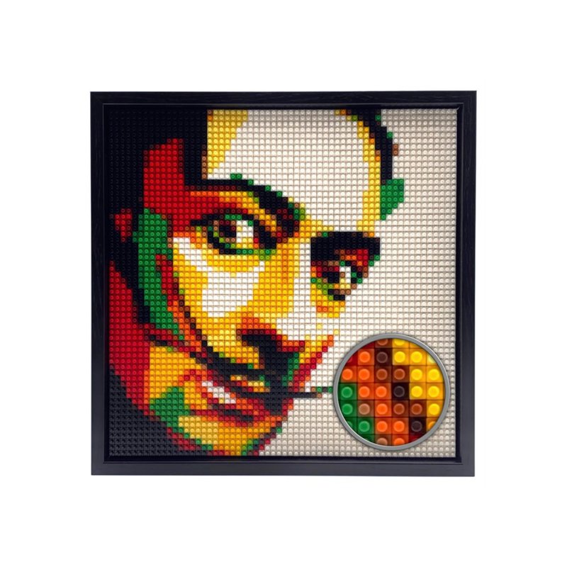 Colorful Salvador Dali mini-Brick Portrait Kit, Includes Photo Frame - โปสเตอร์ - พลาสติก หลากหลายสี