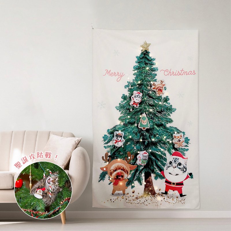 Customized pet Christmas tree hanging cloth - ตกแต่งผนัง - ไฟเบอร์อื่นๆ หลากหลายสี