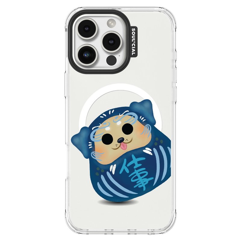 Daruma Shigoto Dog iPhone case MagSafe magnetic protective case - Phone Cases - Other Materials 