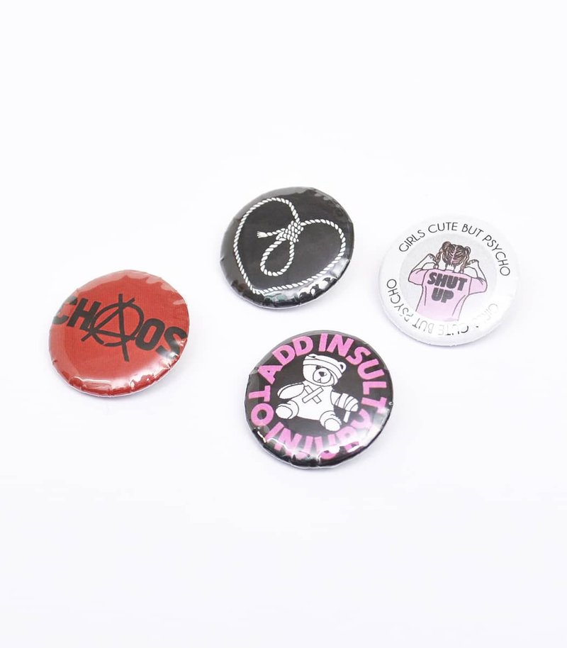 Can badge set/black/red/white/hellcatpunks/hcp-gd-0060 - เข็มกลัด/พิน - วัสดุอื่นๆ สีดำ